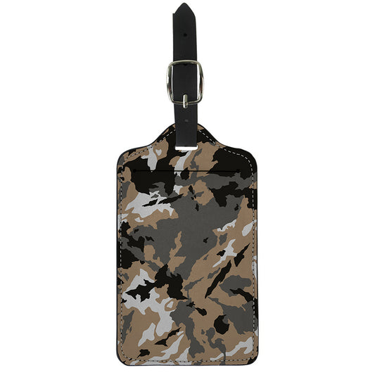 Brown And Black Camouflage Print Luggage Tag