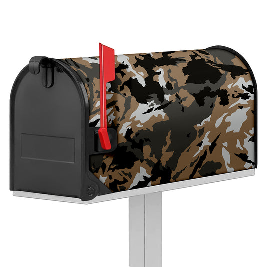 Brown And Black Camouflage Print Mailbox Cover
