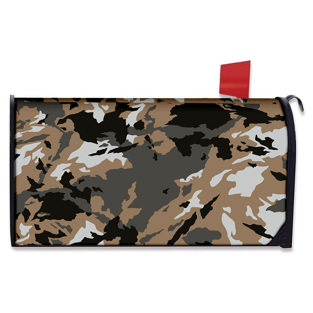 Brown And Black Camouflage Print Mailbox Cover