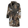 Brown And Black Camouflage Print Men's Bathrobe