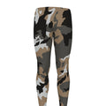 Brown And Black Camouflage Print Men's Leggings