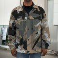 Brown And Black Camouflage Print Men's Shirt Jacket