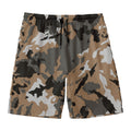 Brown And Black Camouflage Print Men's Swim Trunks