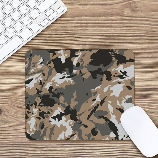 Brown And Black Camouflage Print Mouse Pad