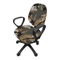 Brown And Black Camouflage Print Office Chair Cover