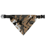 Brown And Black Camouflage Print Over The Collar Dog Bandana