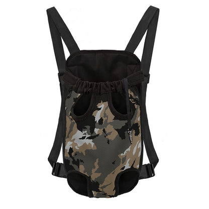 Brown And Black Camouflage Print Pet Carrier Backpack