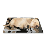 Brown And Black Camouflage Print Pet Cooling Mat Cover