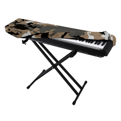 Brown And Black Camouflage Print Piano Keyboard Cover