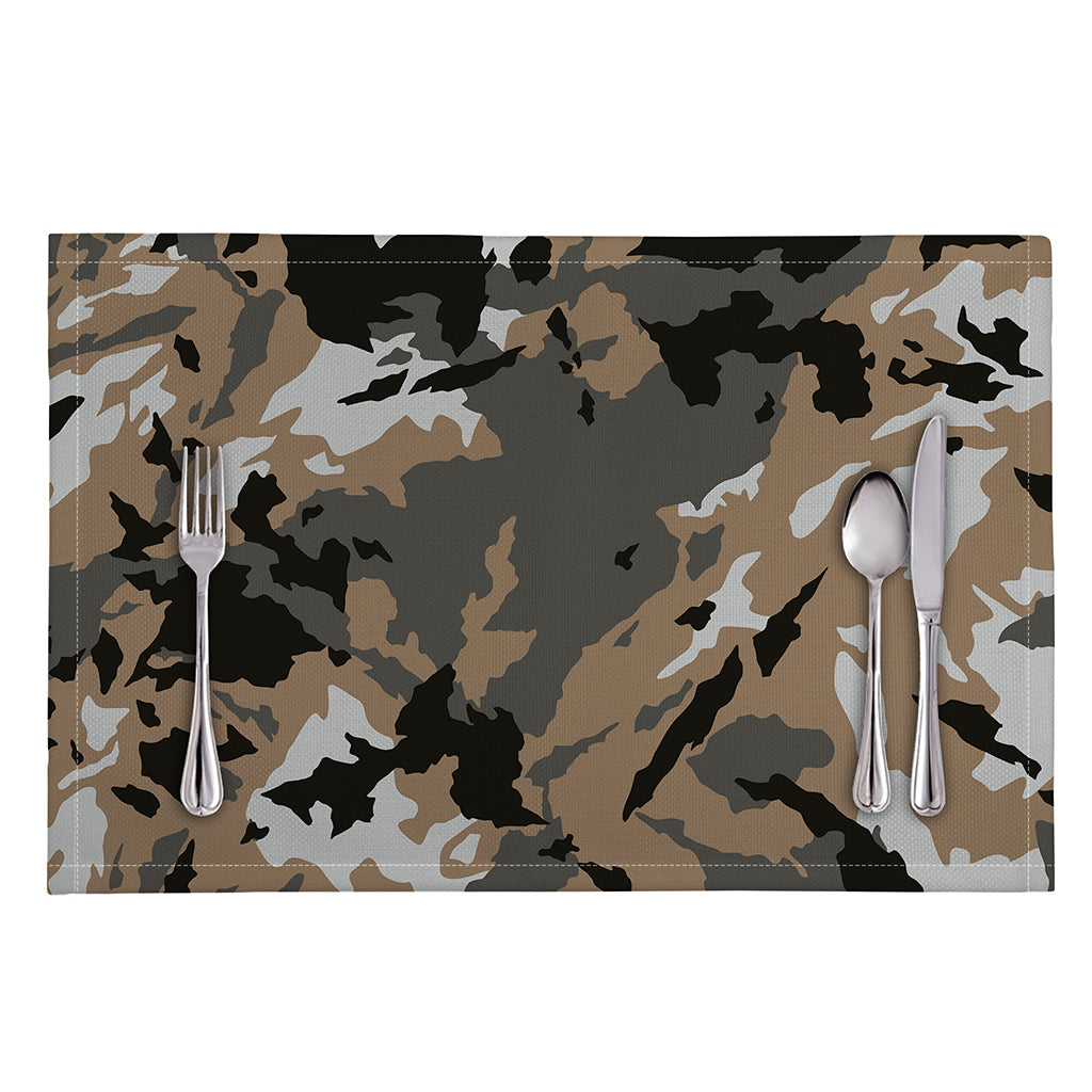 Brown And Black Camouflage Print Placemat