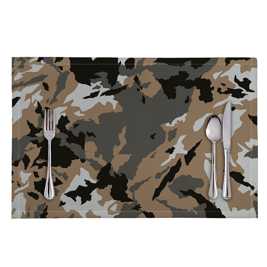 Brown And Black Camouflage Print Placemat