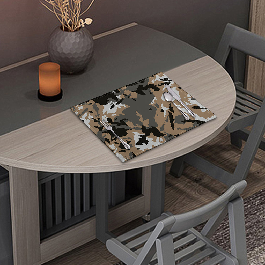 Brown And Black Camouflage Print Placemat