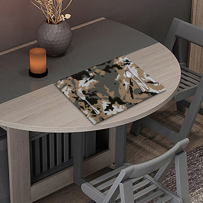 Brown And Black Camouflage Print Placemat