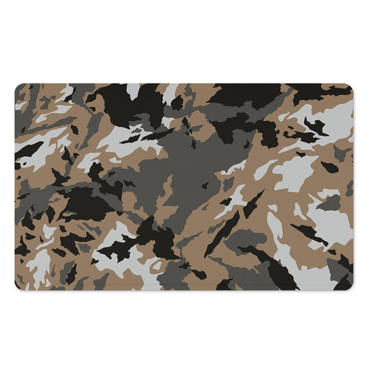 Brown And Black Camouflage Print Polyester Doormat
