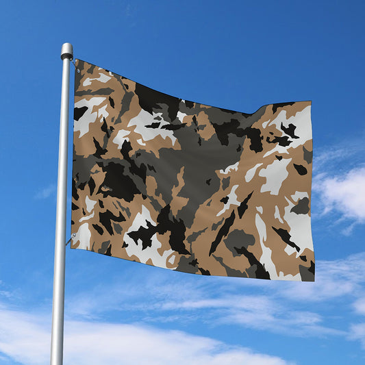 Brown And Black Camouflage Print Polyester Flag