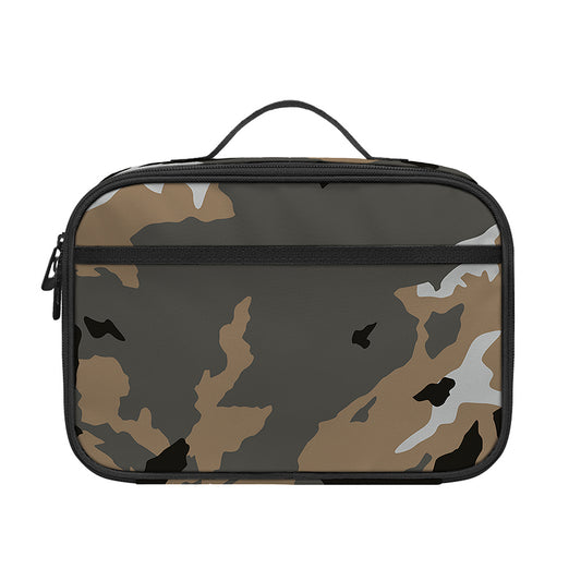 Brown And Black Camouflage Print Portable Lunch Bag