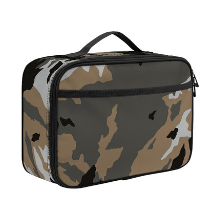 Brown And Black Camouflage Print Portable Lunch Bag