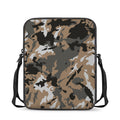 Brown And Black Camouflage Print Rectangular Crossbody Bag