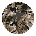 Brown And Black Camouflage Print Round Blanket