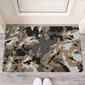 Brown And Black Camouflage Print Rubber Doormat