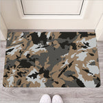 Brown And Black Camouflage Print Rubber Doormat