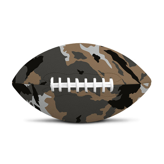 Brown And Black Camouflage Print Rugby Ball