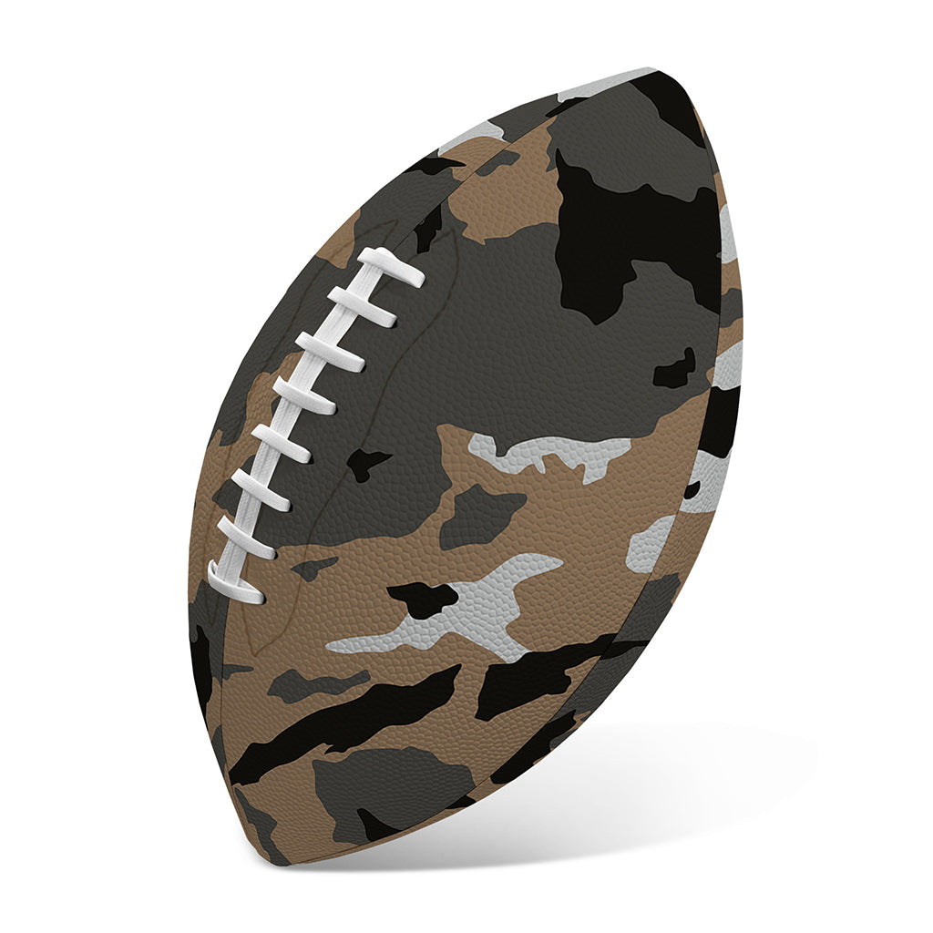 Brown And Black Camouflage Print Rugby Ball