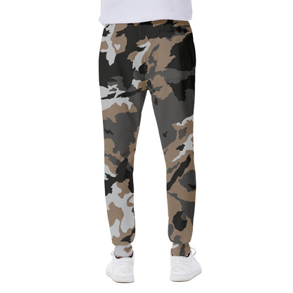 Brown And Black Camouflage Print Scuba Joggers