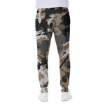 Brown And Black Camouflage Print Scuba Joggers