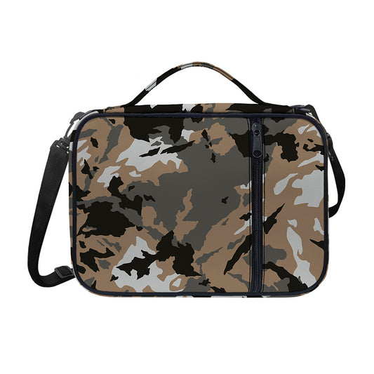 Brown And Black Camouflage Print Shoulder Strap Bible Bag