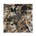 Brown And Black Camouflage Print Silk Bandana