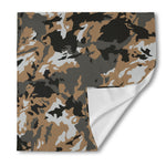 Brown And Black Camouflage Print Silk Bandana