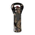 Brown And Black Camouflage Print Single Neoprene Wine Tote