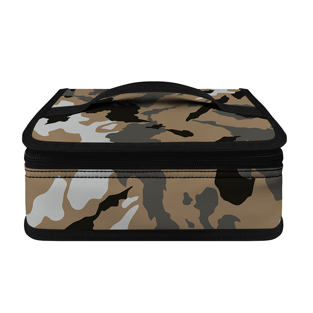 Brown And Black Camouflage Print Small Lunch Bag