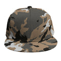 Brown And Black Camouflage Print Snapback Cap