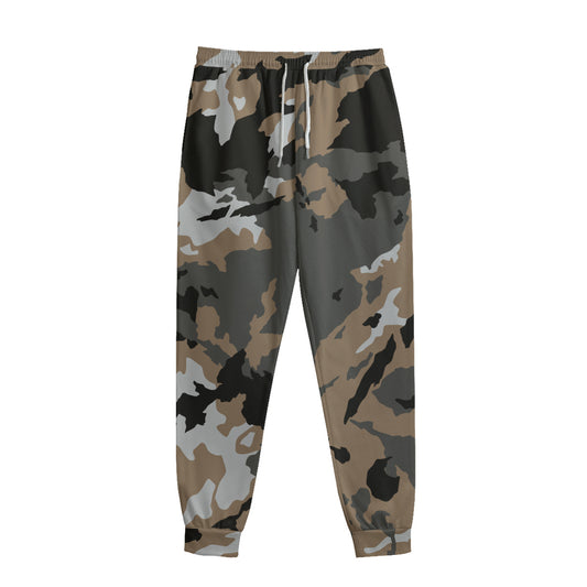 Brown And Black Camouflage Print Sweatpants
