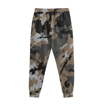 Brown And Black Camouflage Print Sweatpants