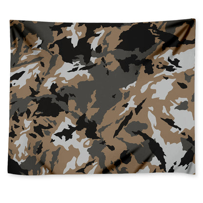 Brown And Black Camouflage Print Tapestry