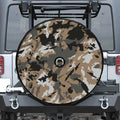 Brown And Black Camouflage Print Tire Cover With Camera Hole