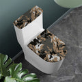 Brown And Black Camouflage Print Toilet Lid And Tank Cover Set