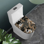 Brown And Black Camouflage Print Toilet Lid Cover