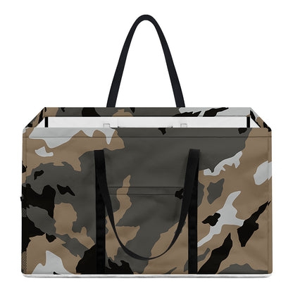 Brown And Black Camouflage Print Utility Tote Bag