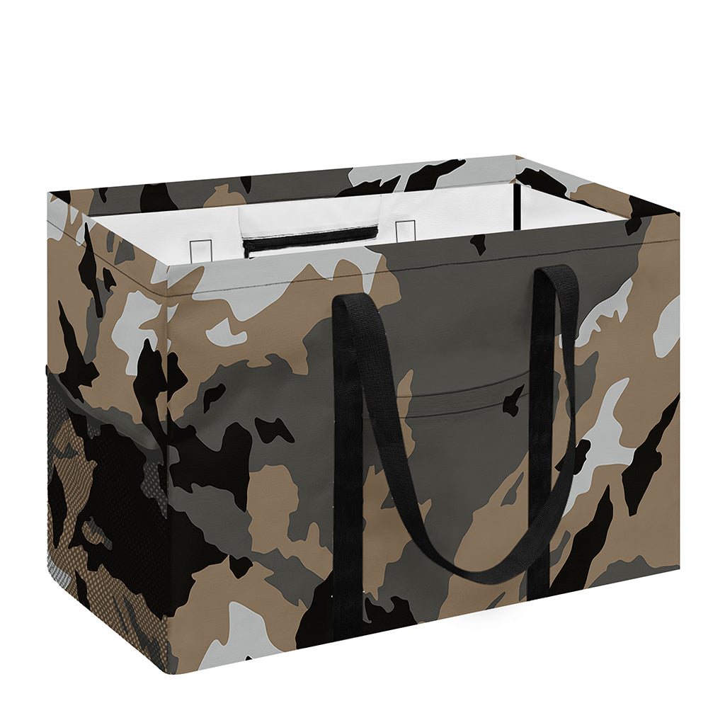 Brown And Black Camouflage Print Utility Tote Bag