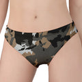 Brown And Black Camouflage Print Women's Panties