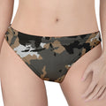 Brown And Black Camouflage Print Women's Thong