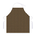 Brown And Black Houndstooth Print Adjustable Apron