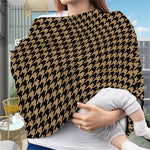 Brown And Black Houndstooth Print Baby Seat Cover