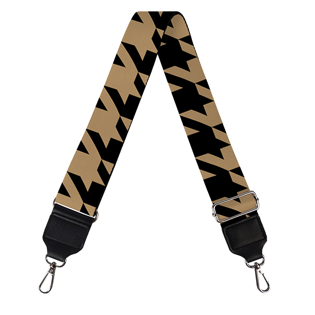Brown And Black Houndstooth Print Bag Strap