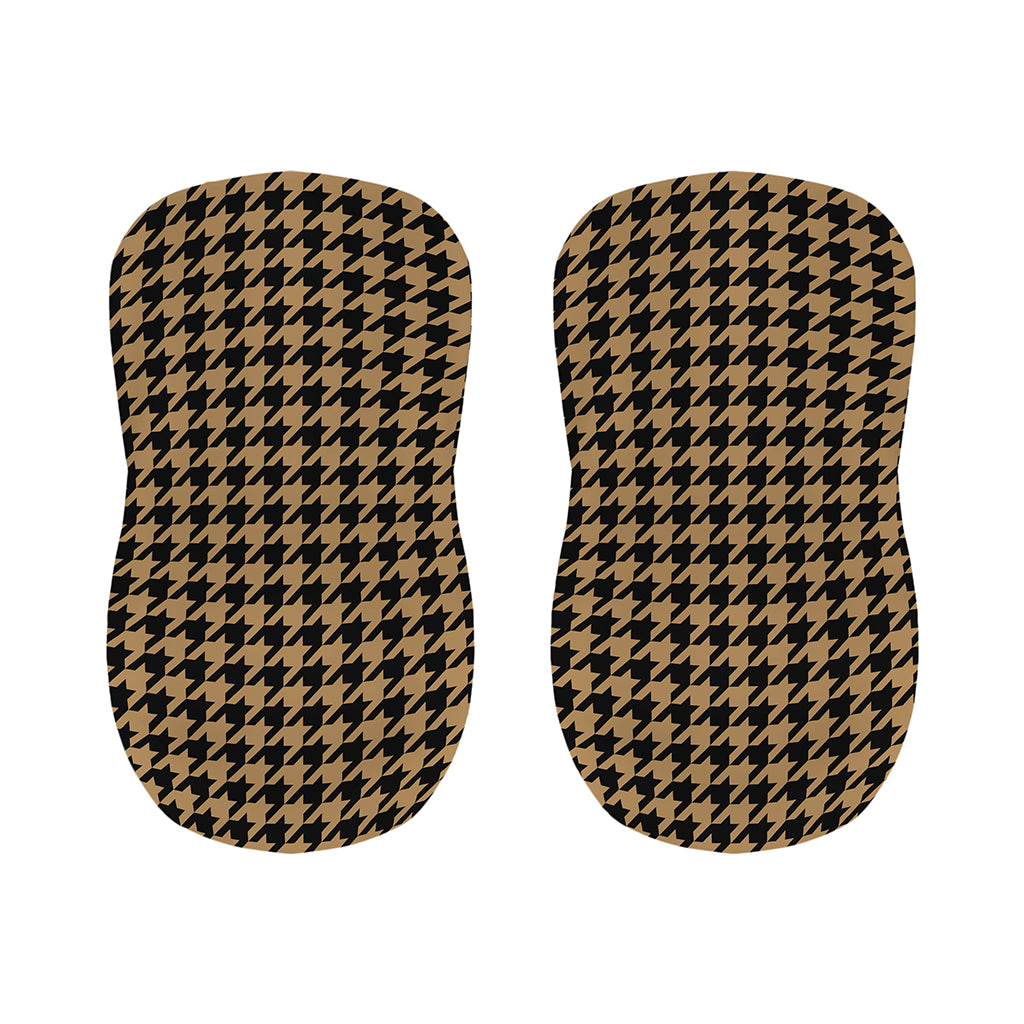 Brown And Black Houndstooth Print Bar Stool Covers