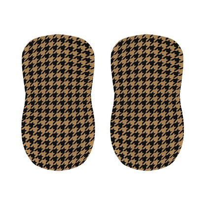 Brown And Black Houndstooth Print Bar Stool Covers